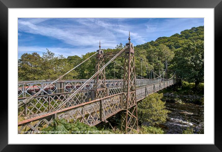 Old Iron Bridge across the Elan River, Powys, Wales Framed Mounted Print by Gordon Maclaren