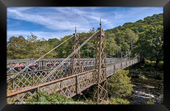 Old Iron Bridge across the Elan River, Powys, Wales Framed Print by Gordon Maclaren