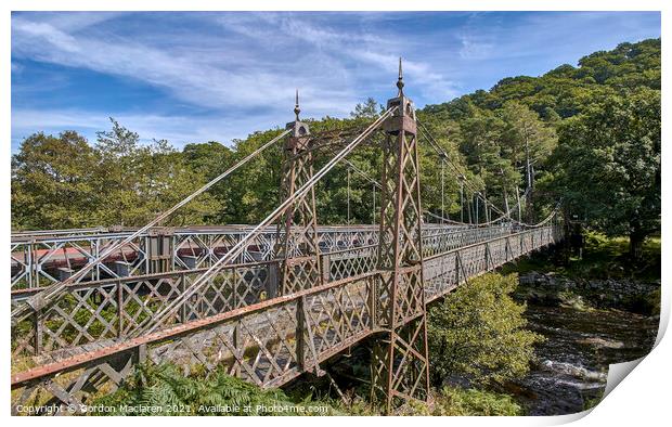 Old Iron Bridge across the Elan River, Powys, Wales Print by Gordon Maclaren