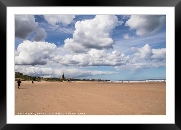 Longsands Beach: Northumberland's Golden Delight Framed Mounted Print by Holly Burgess