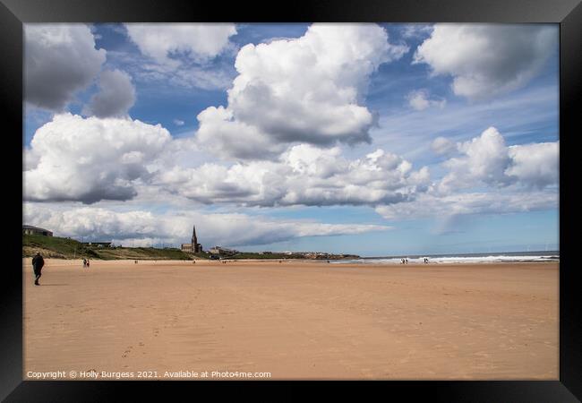 Longsands Beach: Northumberland's Golden Delight Framed Print by Holly Burgess