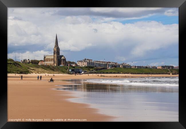 Tynemouth beach Long-sands Tyne and wear  Framed Print by Holly Burgess