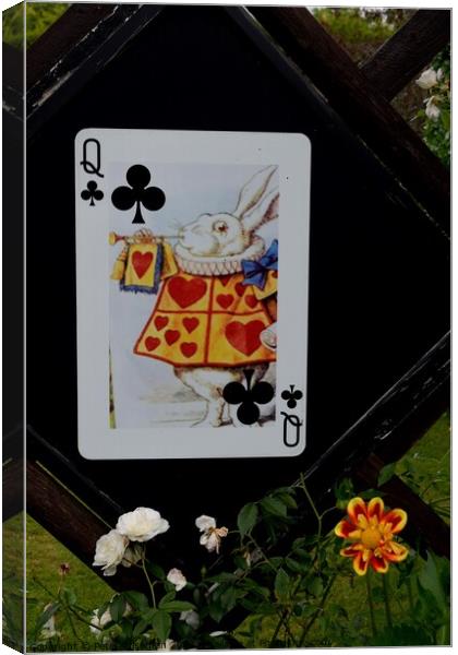 Large ornamental playing  card on fence panel Canvas Print by Peter Wiseman