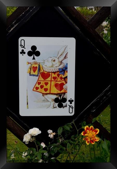 Large ornamental playing  card on fence panel Framed Print by Peter Wiseman