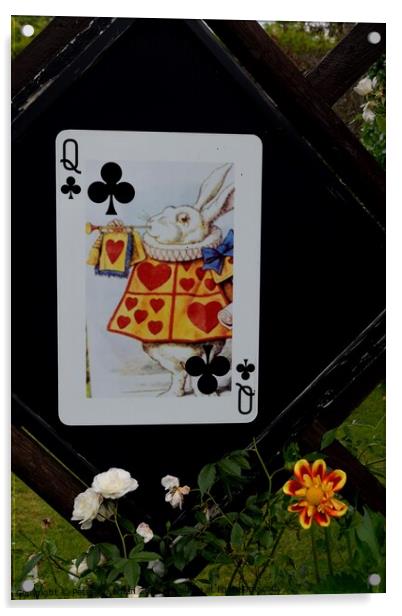 Large ornamental playing  card on fence panel Acrylic by Peter Wiseman
