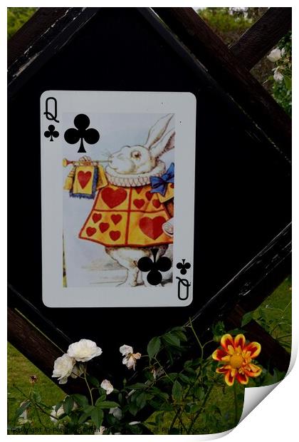 Large ornamental playing  card on fence panel Print by Peter Wiseman
