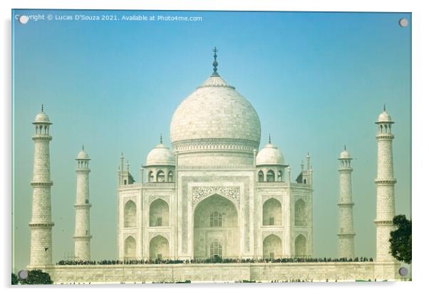 Taj Mahal at Agra, India Acrylic by Lucas D'Souza