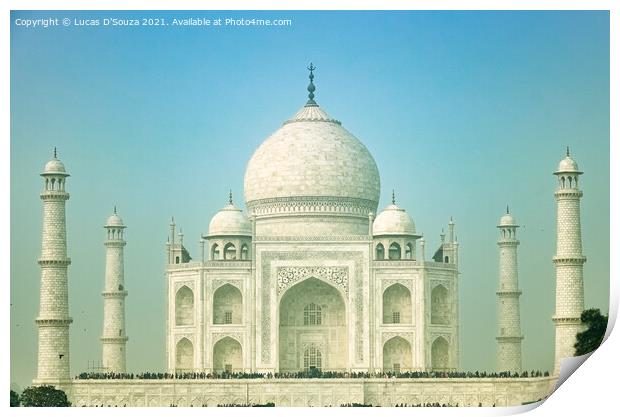 Taj Mahal at Agra, India Print by Lucas D'Souza