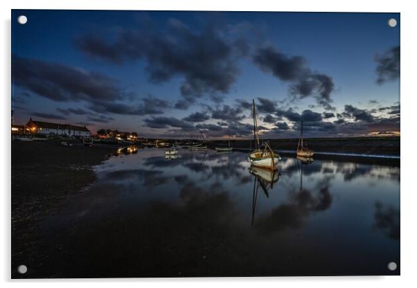 Twilight reflections at Burnham Overy Staithe  Acrylic by Gary Pearson