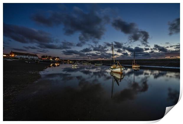 Twilight reflections at Burnham Overy Staithe  Print by Gary Pearson