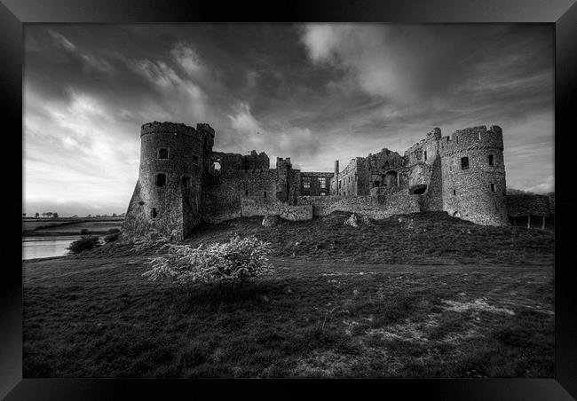Carew Castle Mono Framed Print by Steve Purnell