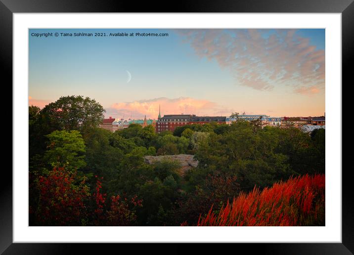 Calm Morning Sky over City Framed Mounted Print by Taina Sohlman
