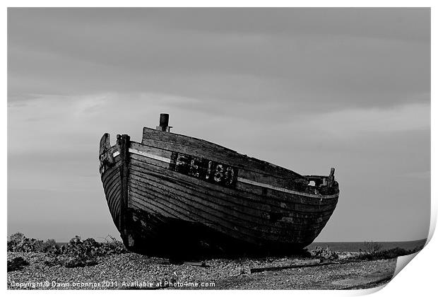 An Old Wrecked Fishing Boat 2 Print by Dawn O'Connor