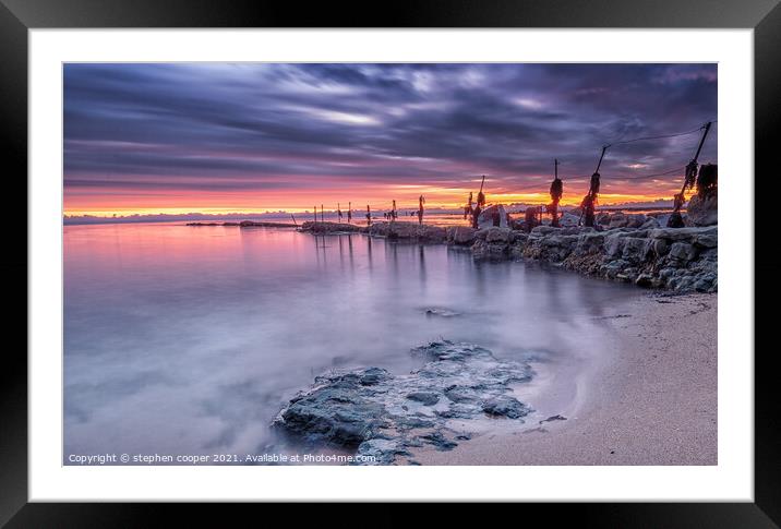 stormy sunrise Framed Mounted Print by stephen cooper