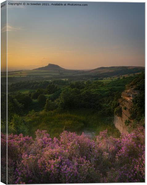 Roseberry Topping at Sunset Canvas Print by Jo Sowden