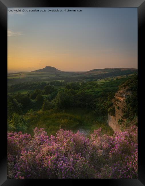 Roseberry Topping at Sunset Framed Print by Jo Sowden