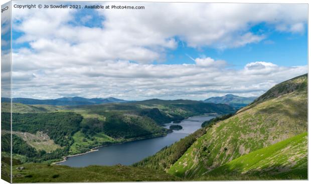 Thirlmere, in the Lake District Canvas Print by Jo Sowden