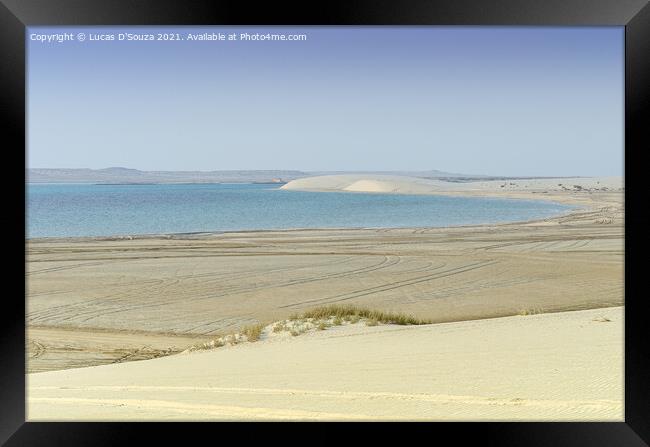 Sand dunes and the creek Framed Print by Lucas D'Souza