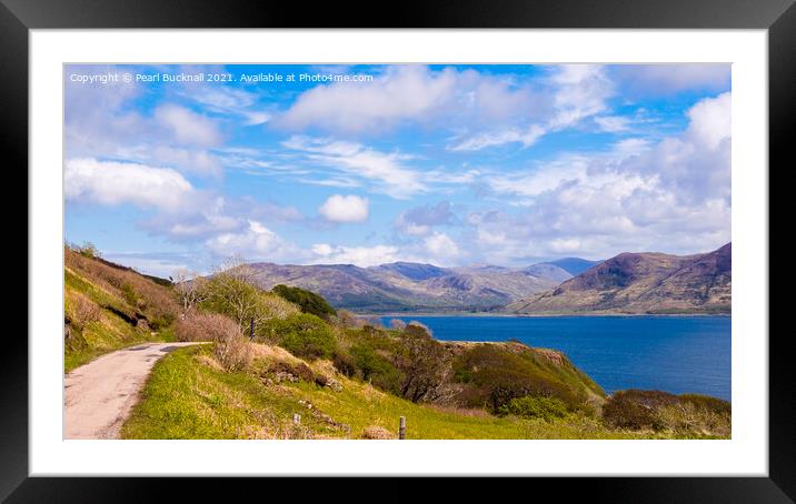 Scenic Road Loch Na Keal Mull Panoramic Framed Mounted Print by Pearl Bucknall