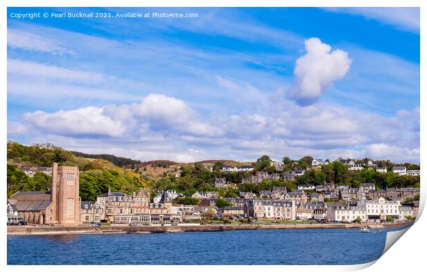 Oban Cityscape Scotland Print by Pearl Bucknall