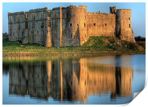 Carew Castle Reflection Print by Steve Purnell