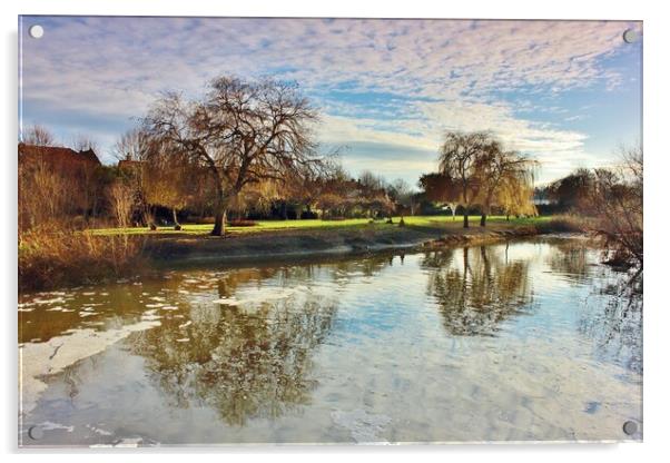 The River Avon in Tewkesbury Acrylic by Susan Snow