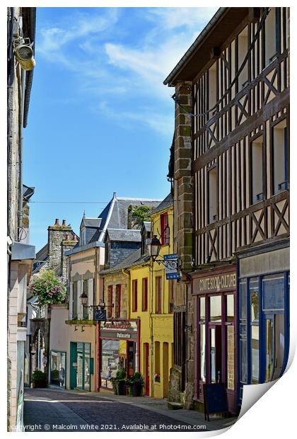 The Old Medieval Town Print by Malcolm White