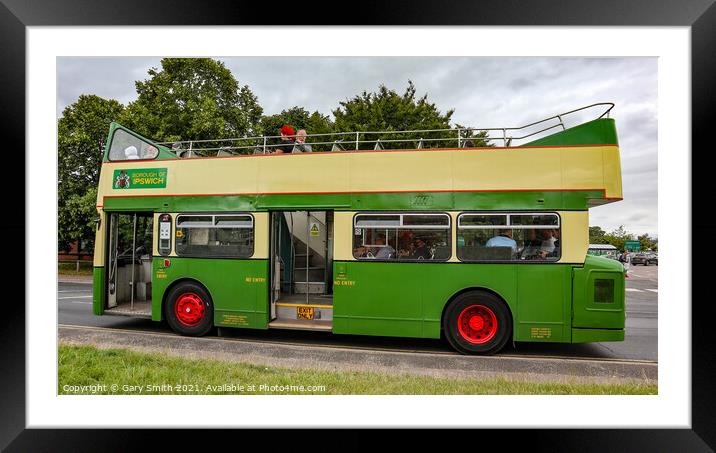 Open Top Double Decker Bus Framed Mounted Print by GJS Photography Artist