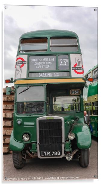 RTL1256 London Transport Double Decker Bus Acrylic by GJS Photography Artist