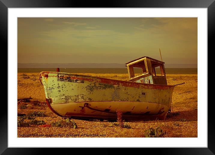 An Old Wrecked Fishing Boat 3 Framed Mounted Print by Dawn O'Connor