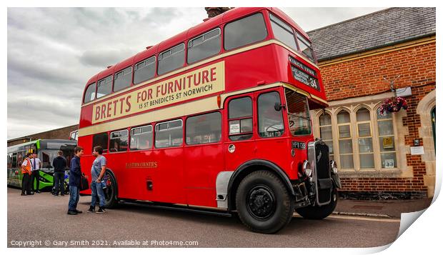 Double Decker With Advertising Print by GJS Photography Artist