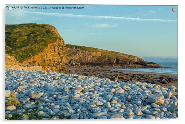Dunraven Bay Glamorgan Heritage Coast south Wales Acrylic by Nick Jenkins