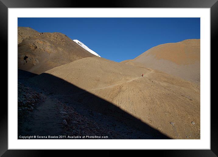 Morning Light Path to Thorung La Framed Mounted Print by Serena Bowles