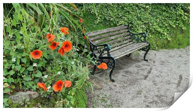 A seat for remembrance Print by keith sutton