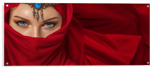 Beautiful young woman arabic style portrait Acrylic by Svetlana Radayeva
