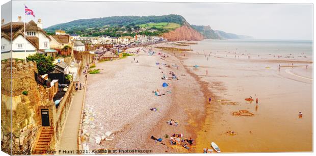 Sidmouth Beach East Devom Canvas Print by Peter F Hunt