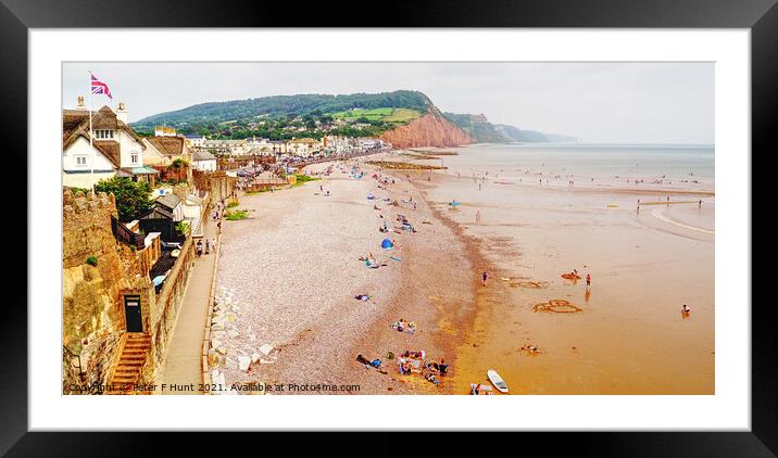 Sidmouth Beach East Devom Framed Mounted Print by Peter F Hunt