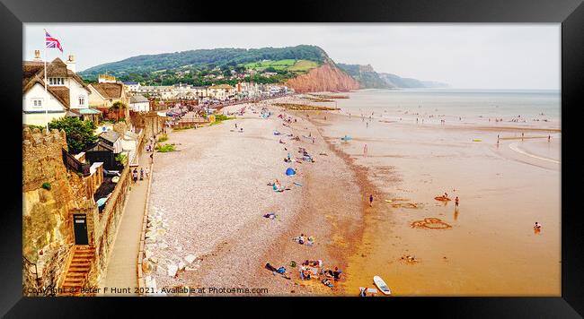 Sidmouth Beach East Devom Framed Print by Peter F Hunt