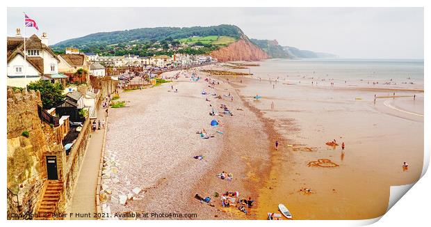 Sidmouth Beach East Devom Print by Peter F Hunt