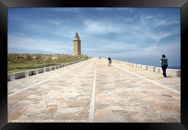 Access road to the Hercules Tower, Galicia - 1  Framed Print by Jordi Carrio