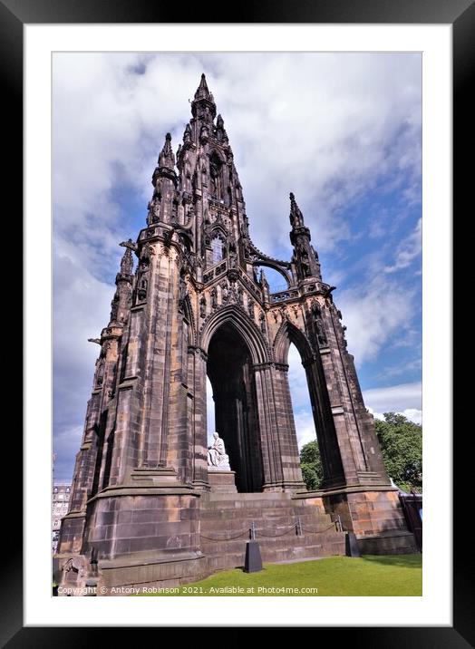 Majestic Walter Scott Monument in Edinburgh Framed Mounted Print by Antony Robinson