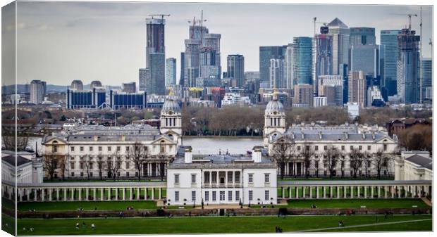Greenwich Old Vs New Canvas Print by James Brodnicki