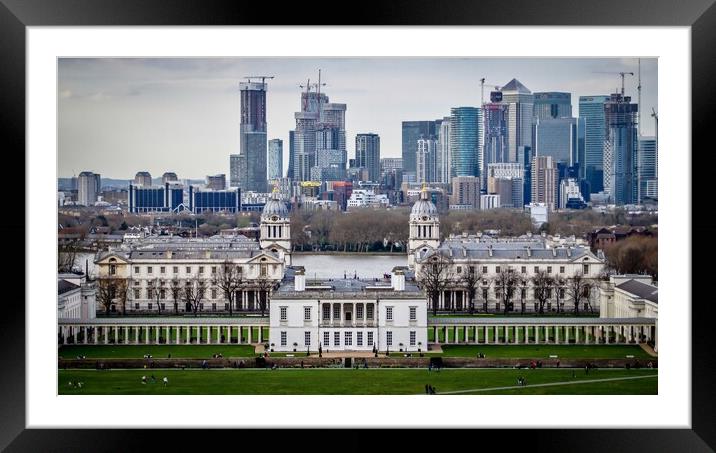 Greenwich Old Vs New Framed Mounted Print by James Brodnicki