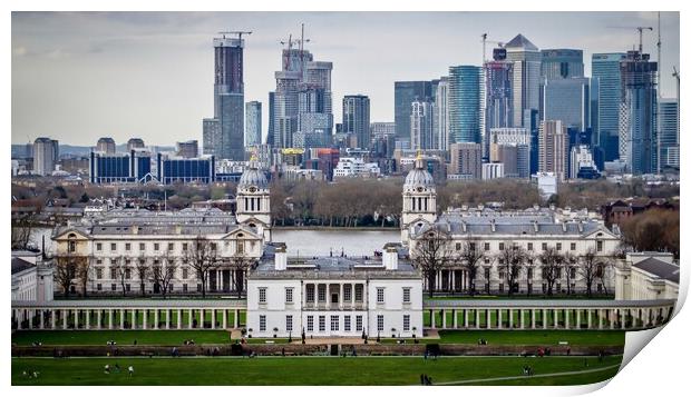 Greenwich Old Vs New Print by James Brodnicki