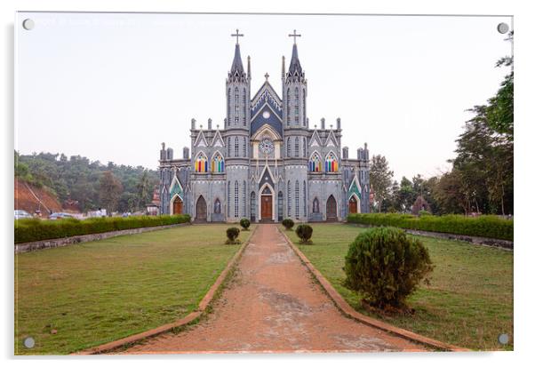St. Lawrence minor basilica, Mangalore, India Acrylic by Lucas D'Souza
