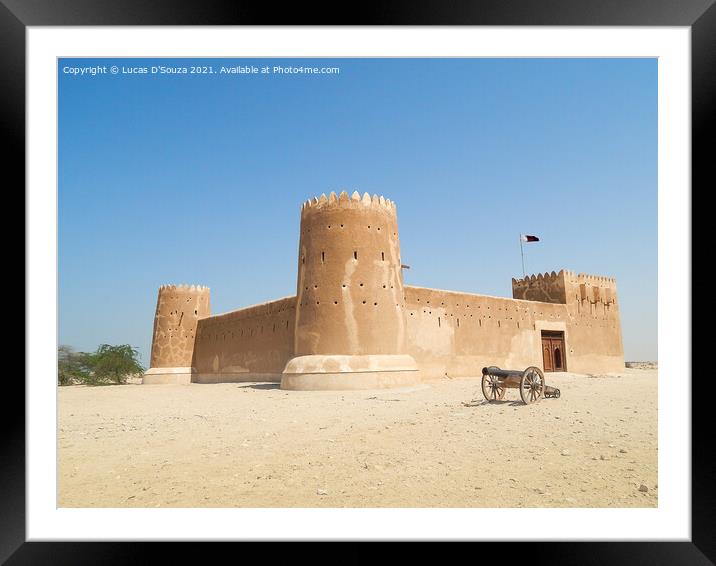 Al Zubarah fort in Qatar Framed Mounted Print by Lucas D'Souza
