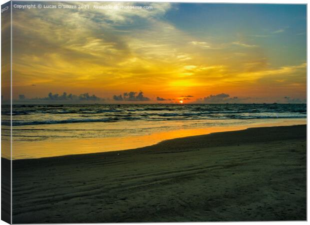 Sunset on the beach Canvas Print by Lucas D'Souza