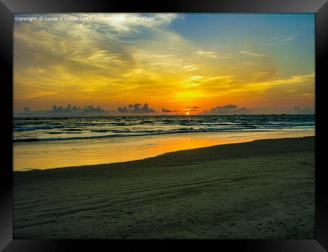 Sunset on the beach Framed Print by Lucas D'Souza