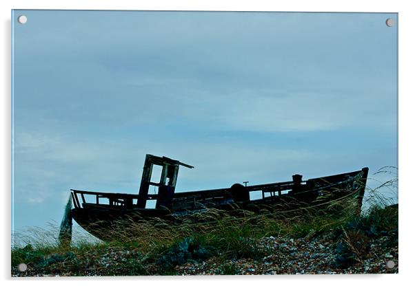 An Old Wrecked Fishing Boat 5 Acrylic by Dawn O'Connor