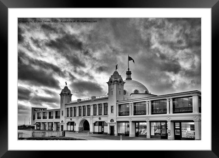 Sunday Morning at the Spanish City in Monochrome Framed Mounted Print by Jim Jones
